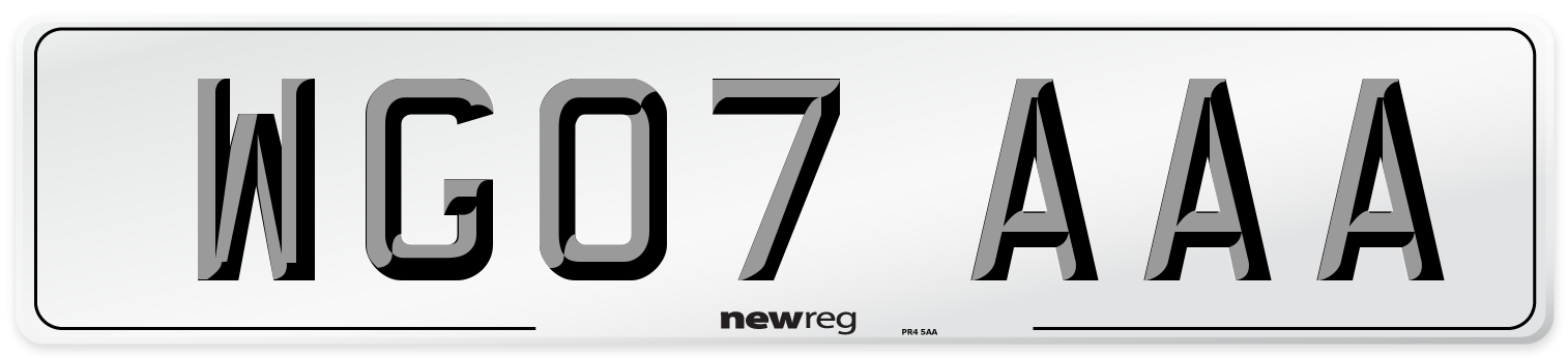 WG07 AAA Number Plate from New Reg